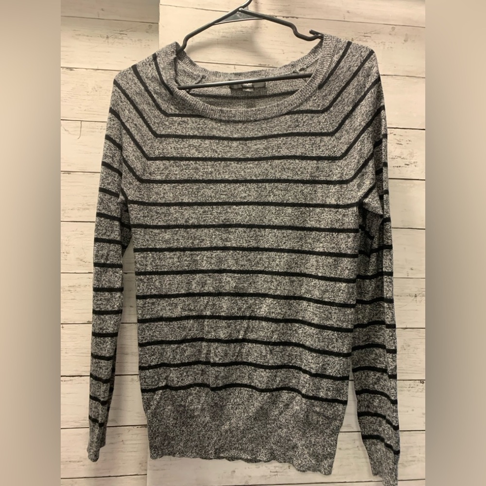 Mossimo Supply Co. Black and Gray Striped Sweater